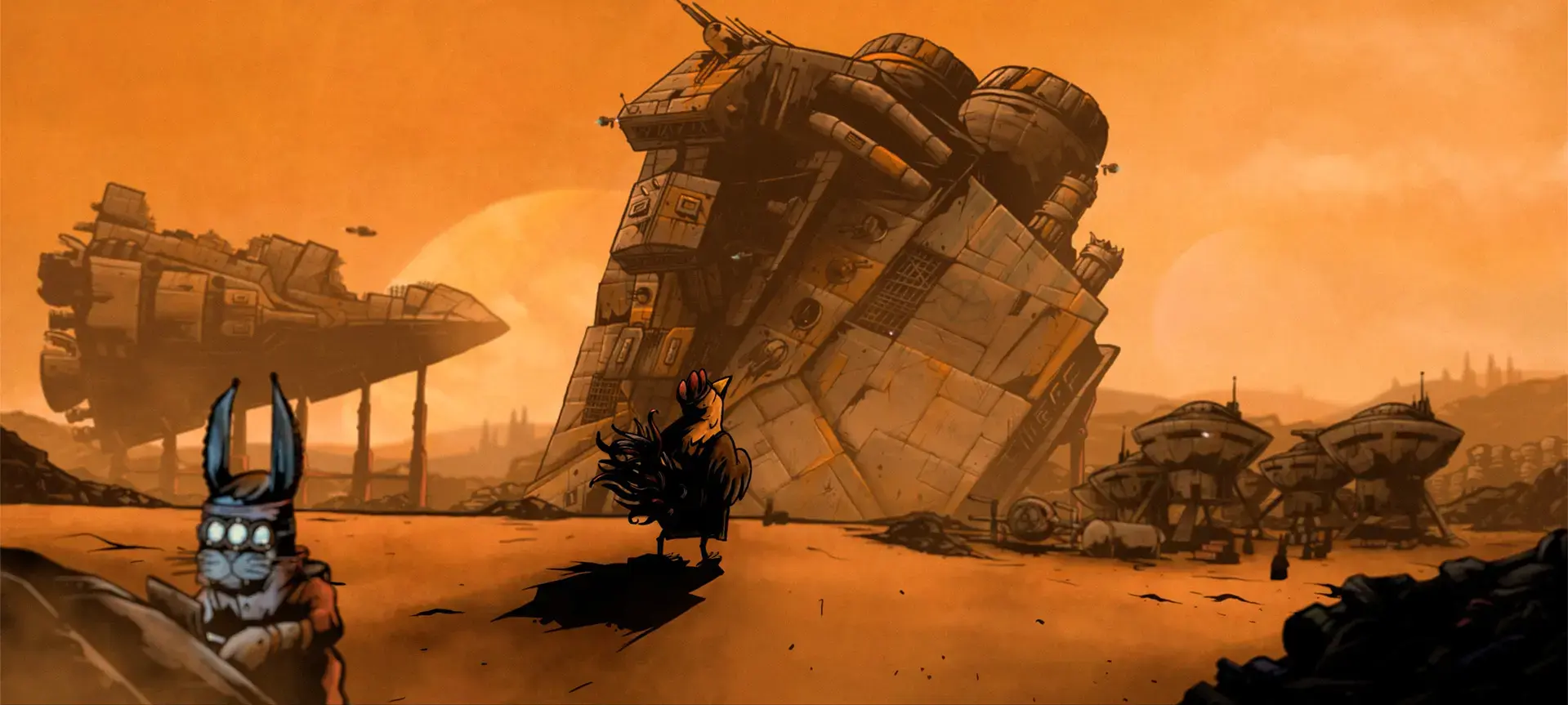 Wrak starego pancernika "Dziubek", należącego do Kuratorium, na złomowisku fermentów na Qur'Akis